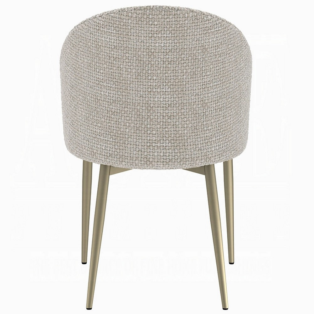 Benjara Geru Dining Side Chair Set of 2, Plush Padded Curved Back, Light Gray