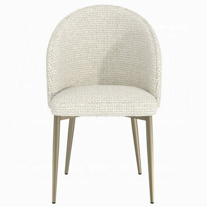 Benjara Geru Dining Side Chair Set of 2, Padded Curved Back Contemporary White