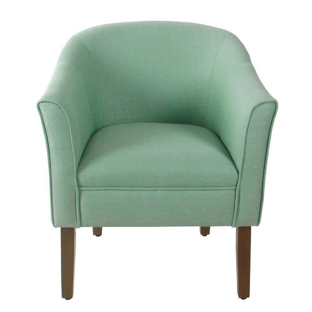 Benjara Elom Accent Armchair, Aqua Blue Polyester with Welt Trim Details
