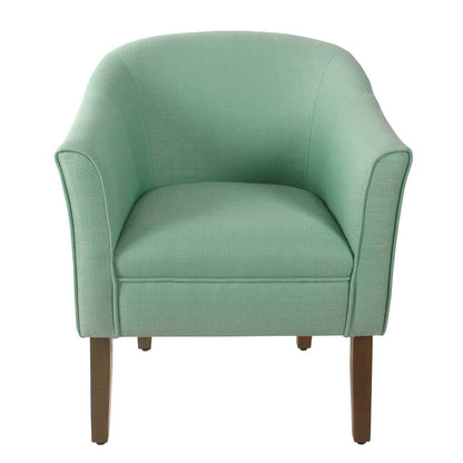 Benjara Elom Accent Armchair, Aqua Blue Polyester with Welt Trim Details