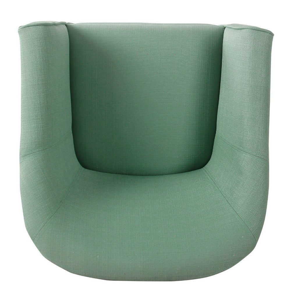 Benjara Elom Accent Armchair, Aqua Blue Polyester with Welt Trim Details