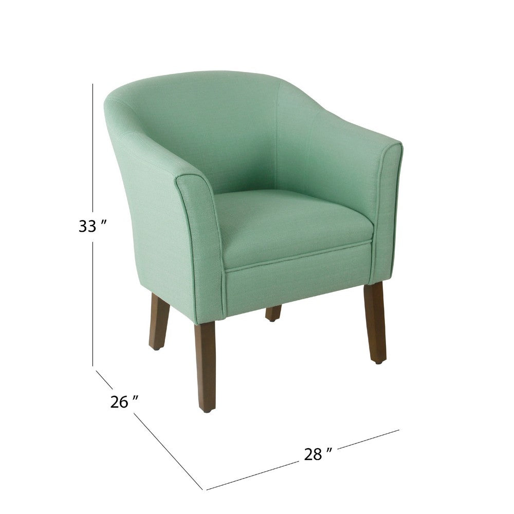 Benjara Elom Accent Armchair, Aqua Blue Polyester with Welt Trim Details