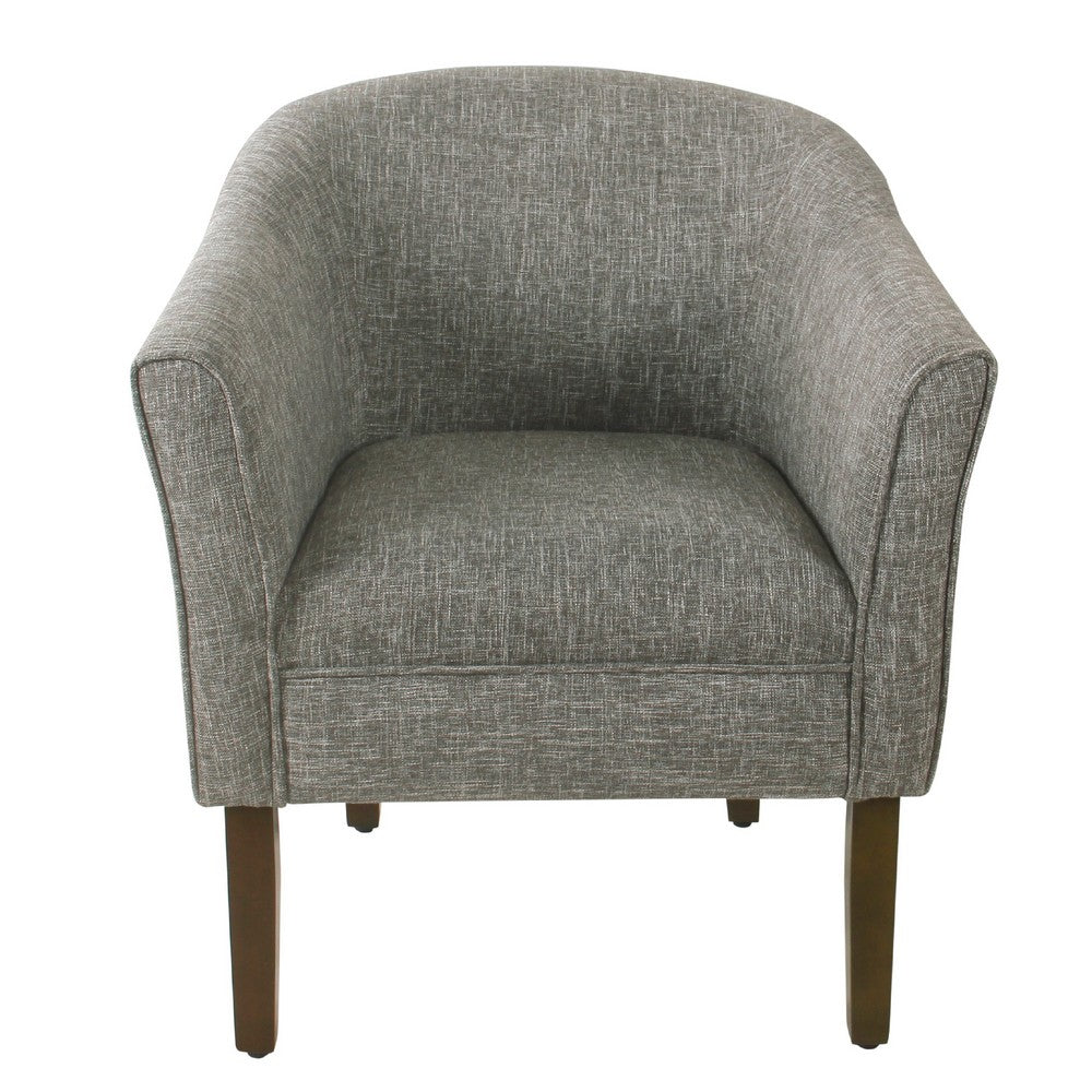 Benjara Elom Accent Armchair, Slate Gray Polyester with Welt Trim Details