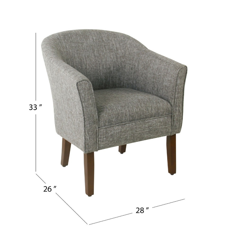 Benjara Elom Accent Armchair, Slate Gray Polyester with Welt Trim Details