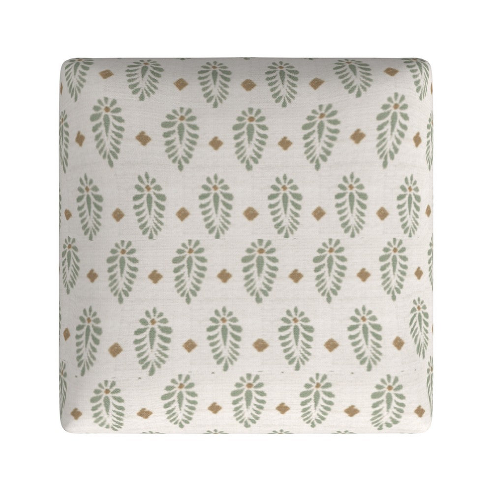 Benjara Mola Backless Counter Height Stool, Honey Brown And White Medallion