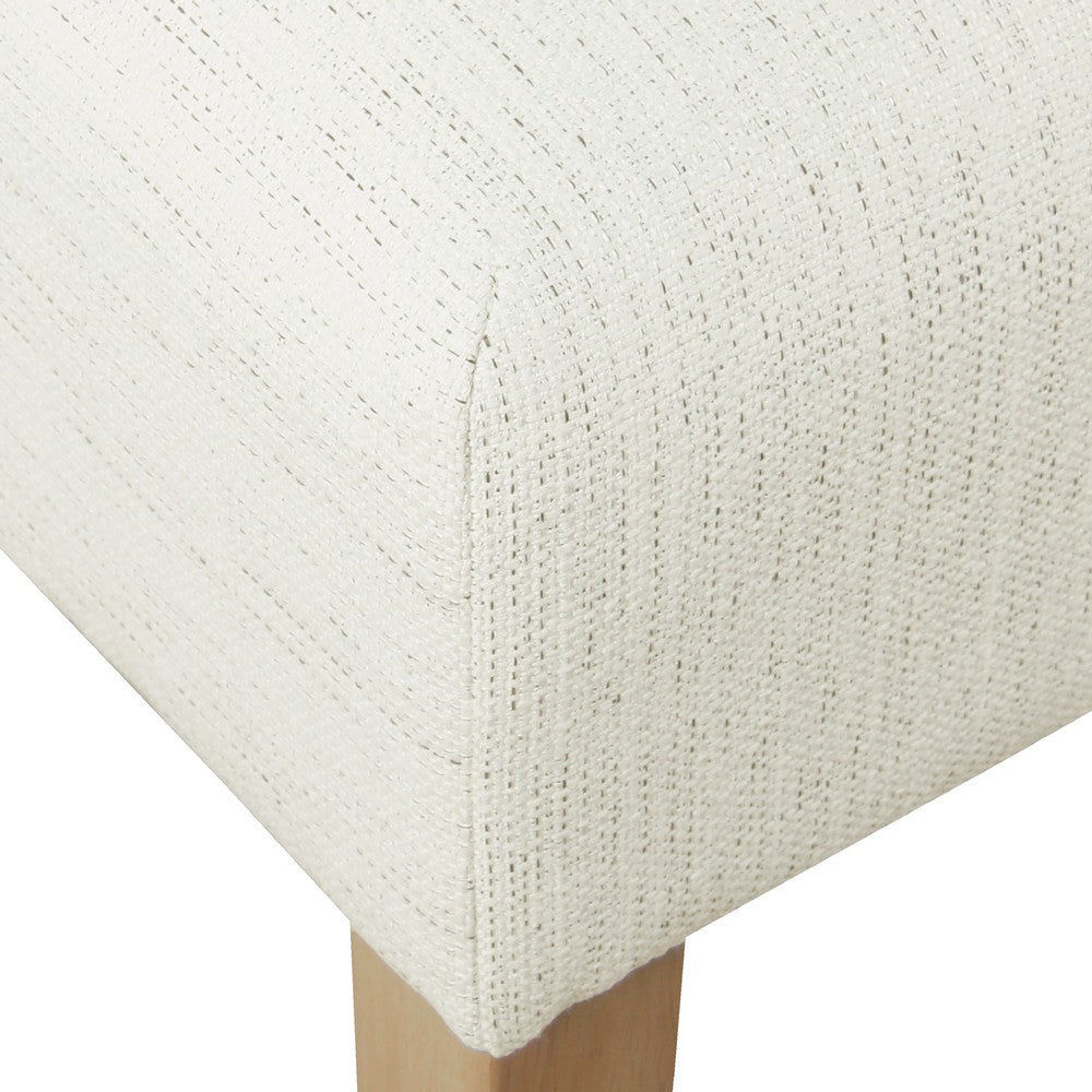Benjara Dan Square Coffee Table Ottoman, Brown Wood, Cream Polyester 36 Inch