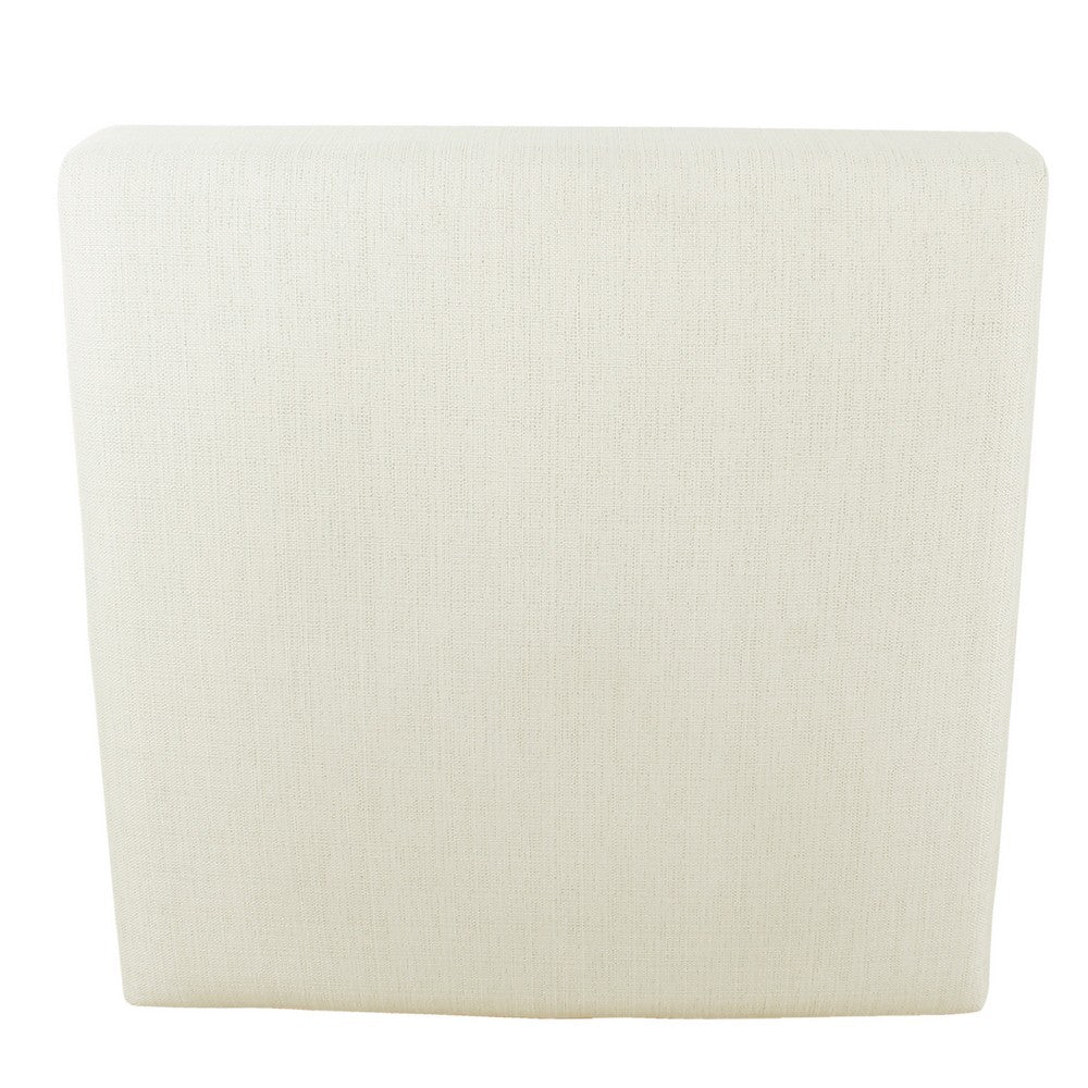 Benjara Dan Square Coffee Table Ottoman, Brown Wood, Cream Polyester 36 Inch
