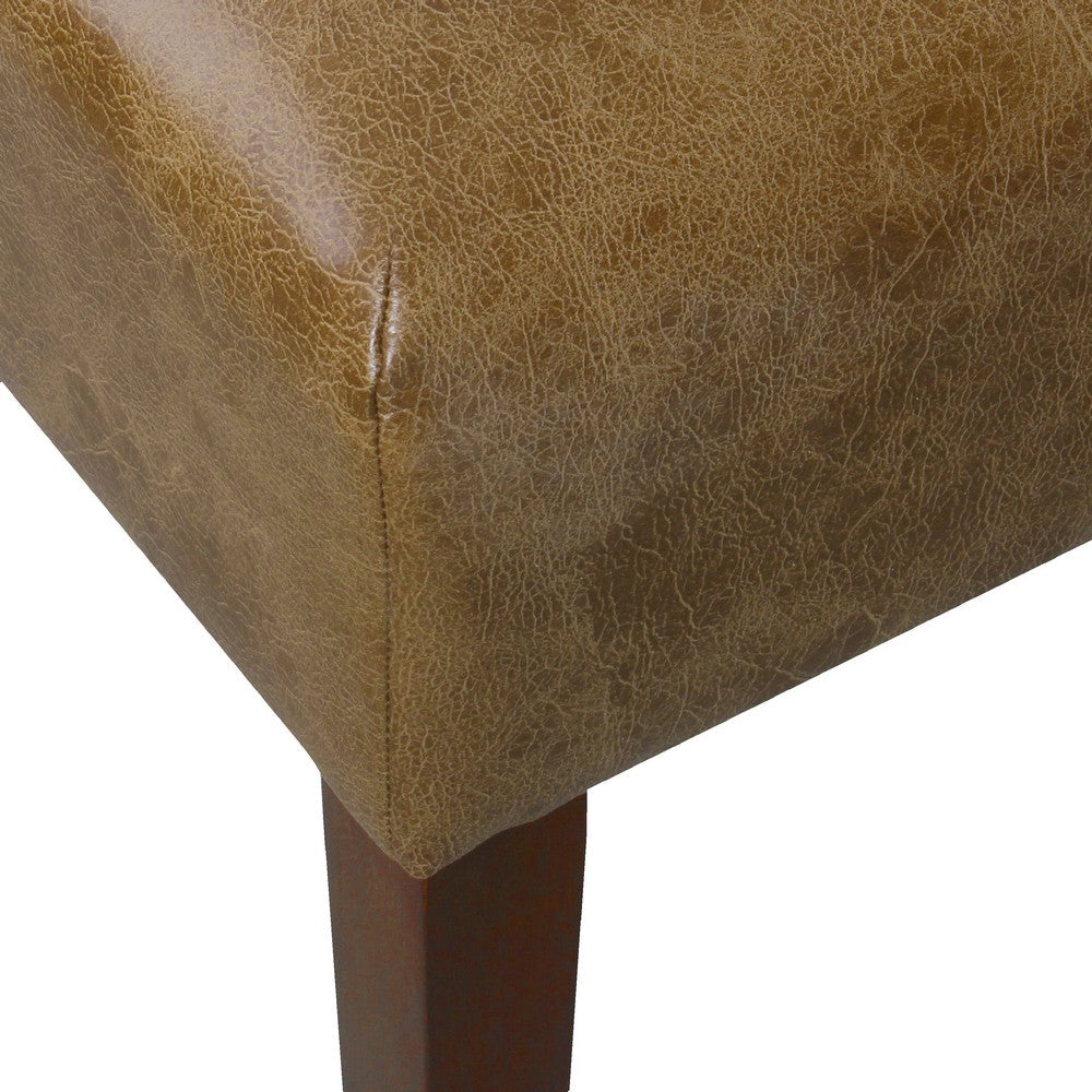 Benjara Dan Square Coffee Table Ottoman, Hardwood, Brown Faux Leather 36 Inch
