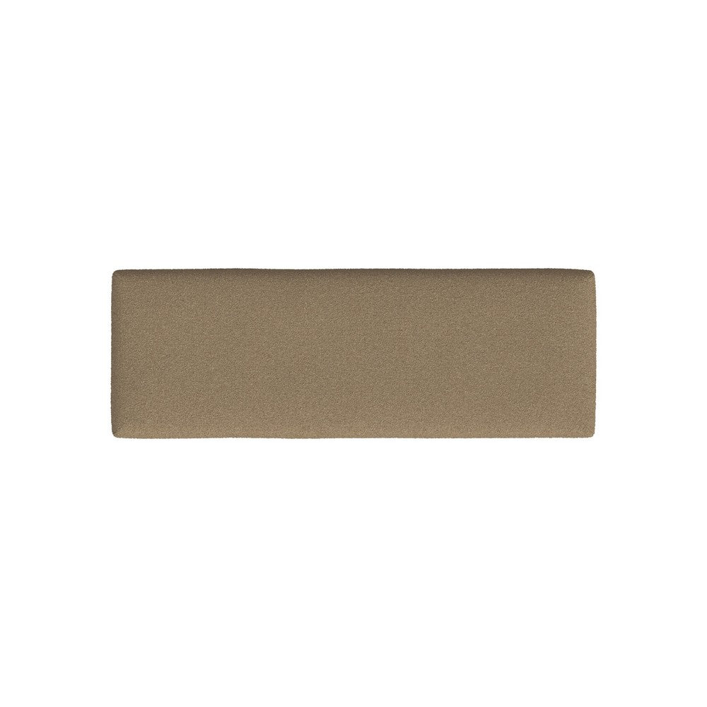 Benjara Fin Bench, Natural Wood Frame, Brown Boucle Textured Details 48 Inch