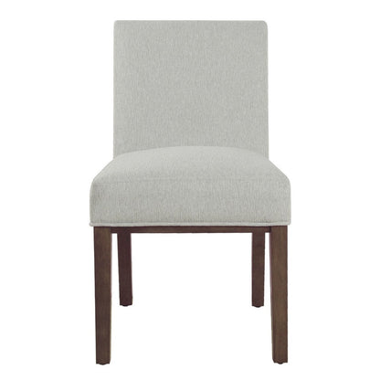 Benjara Jan Dining Chair with Espresso Wood Legs, Classic Gray Woven Fabric