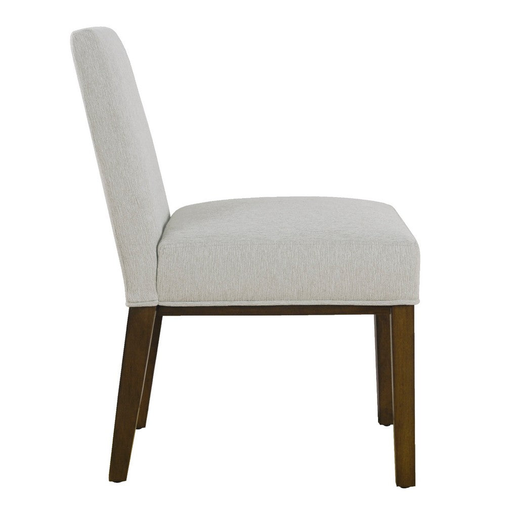 Benjara Jan Dining Chair with Espresso Wood Legs, Classic Gray Woven Fabric