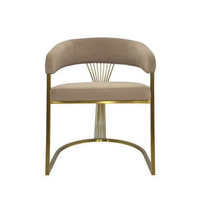 Benjara Yuki Dining Chair, Curved Gray Velvet Backrest, Silver Cantilever Base