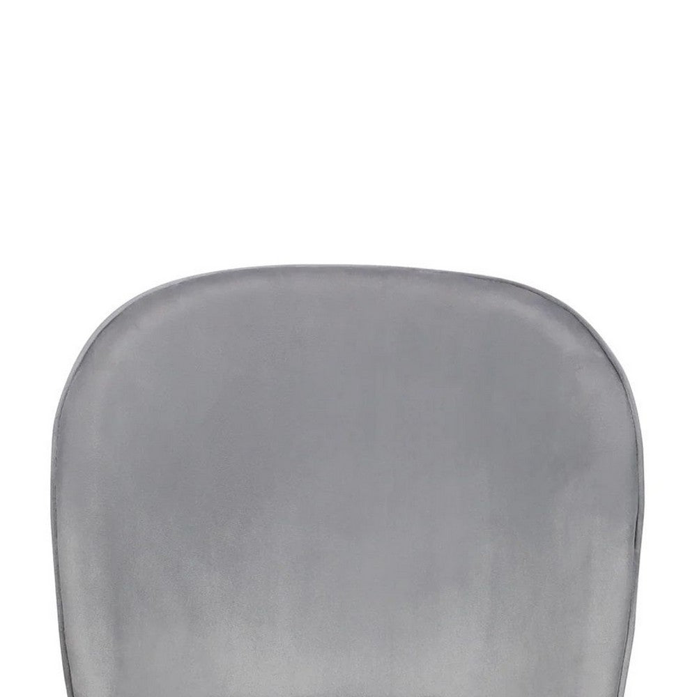 Benjara Dining Chair Set of 2, Classic Gray Fabric with Sleek Black Metal Legs