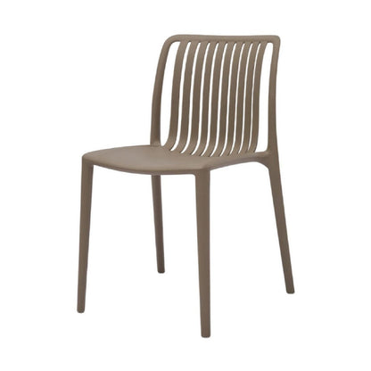 Benjara Womu Outdoor Side Chair Set of 4, Brown Finish, Open Slatted Backrest
