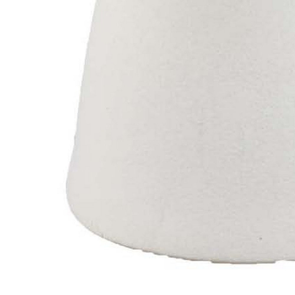 Benjara Decorative Bowl Planter, 2 Round Handles, Modern White Ceramic 14 Inch