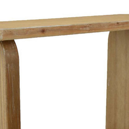 Benjara Console Table, Rounded Edge Top with Arch Legs, 55 Inch Brown Wood
