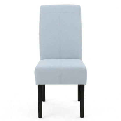 Benjara Tanya Armless Dining Chair Set of 2, Modern Light Sky Blue Fabric