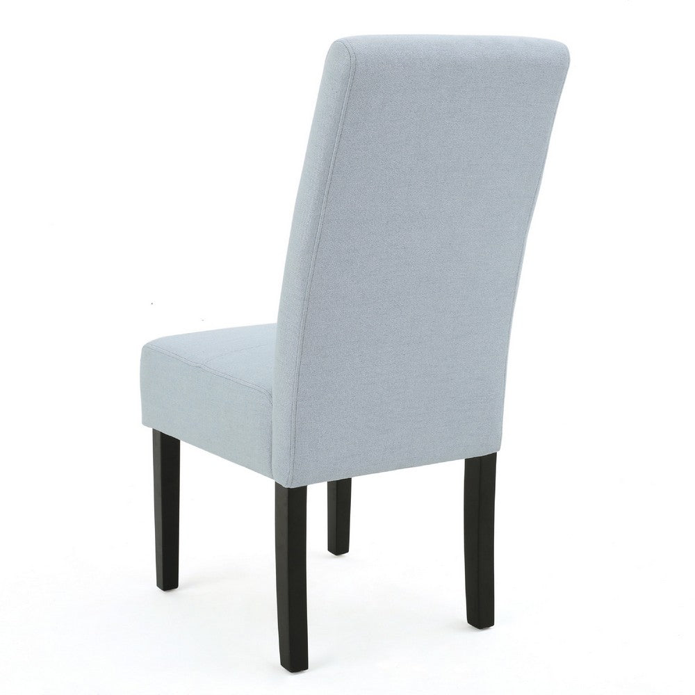 Benjara Tanya Armless Dining Chair Set of 2, Modern Light Sky Blue Fabric