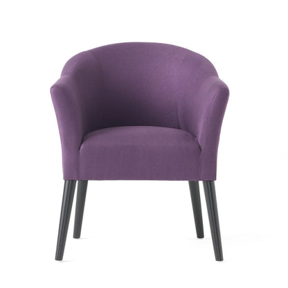 Benjara Onyx Armchair with Low Back Design, Birch Wood Frame, Plum Purple