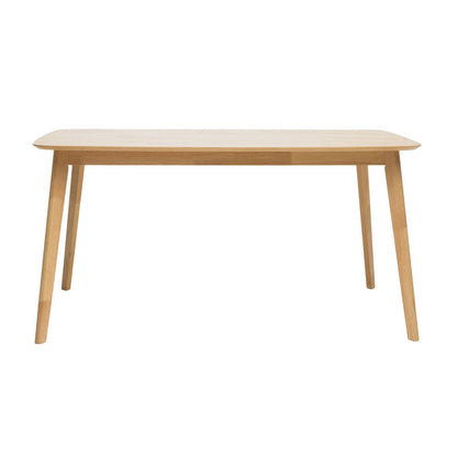 Benjara Dining Table, 59 Inch Natural Walnut Brown Rectangular, Tapered Legs