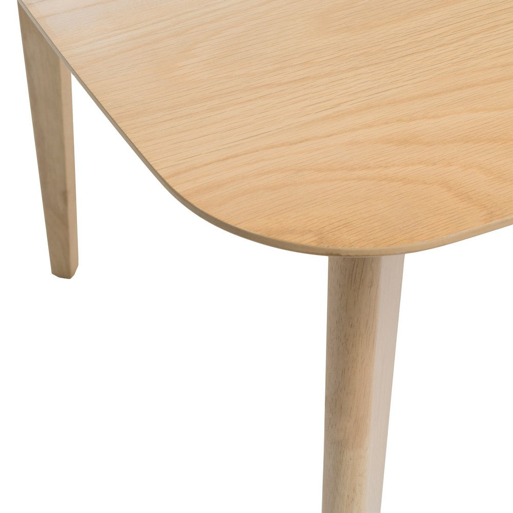 Benjara Dining Table, 59 Inch Natural Walnut Brown Rectangular, Tapered Legs