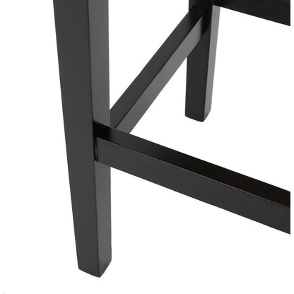 Benjara Seya Counter Stool Set of 2, Gray Waterproof Cushioned Seat, Black