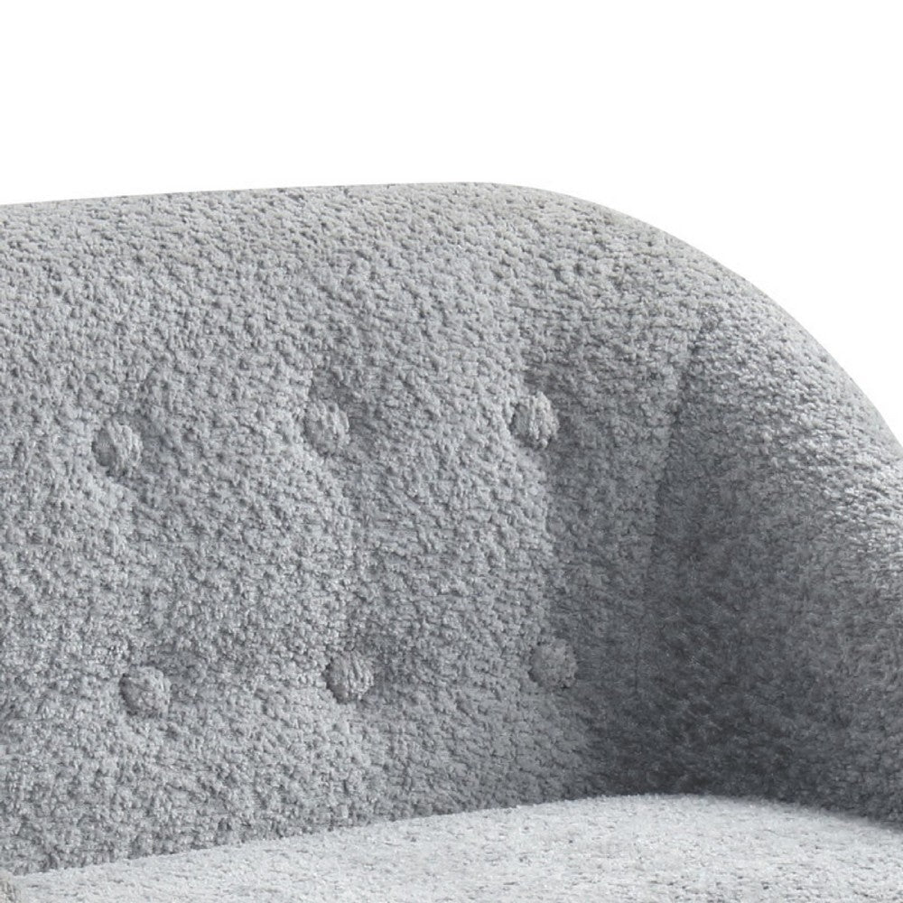 Benjara Aelia Kids Size Sofa Chair, Wood Legs, Gray Tufted Chenille 29 Inch