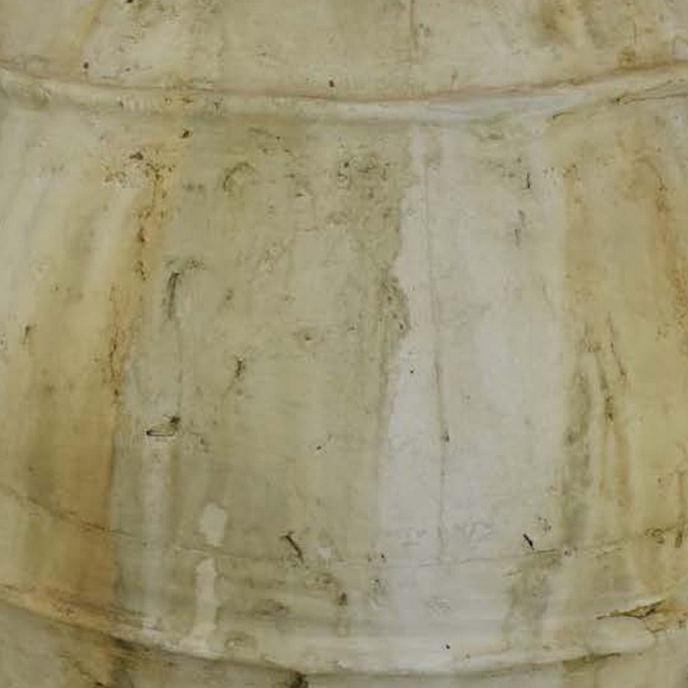 Benjara Sye Garden Planter, 23 Inch Round Shape Pot, Earthy Beige Terracotta
