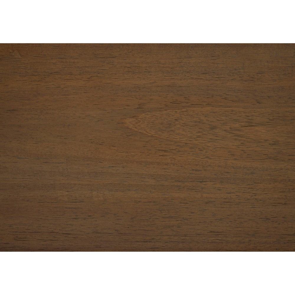 Benjara Evi Nightstand, 1 Drawer w Lower Open Shelf, Brushed Rich Brown Wood