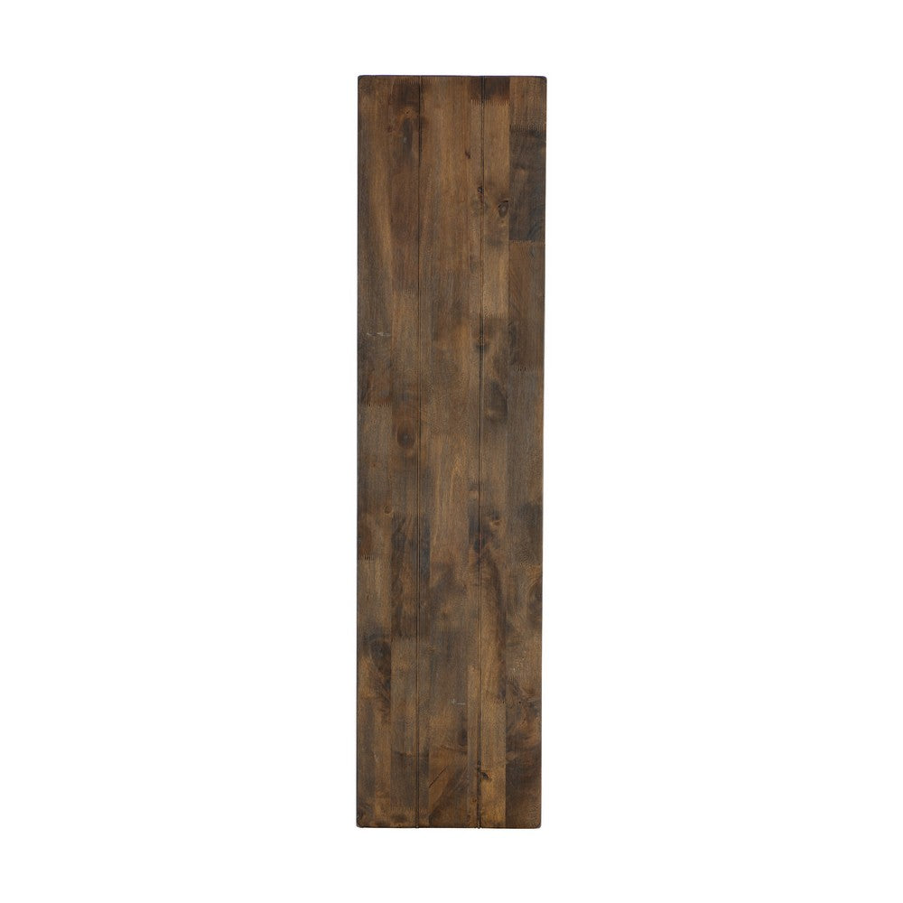 Benjara Rick Dining Bench, 52 Inch Transitional Natural Brown Rubberwood