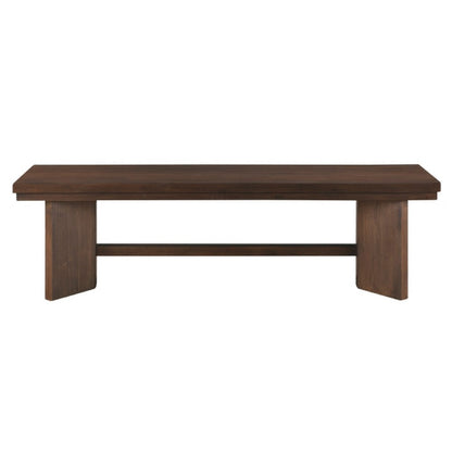 Benjara Bloi Dining Bench, X Shaped Trestle Base, 59 Inch, Brown Wood Frame