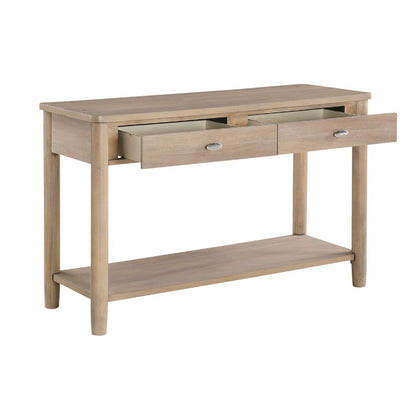 Benjara Neka Sofa Console Table, Farmhouse Natural Brown Wood Veneer, 48 Inch
