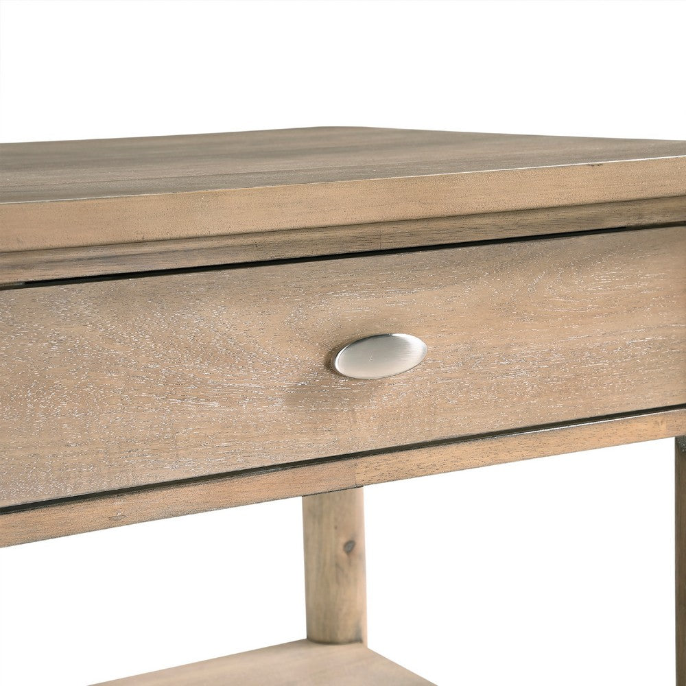 Benjara Neka Sofa Console Table, Farmhouse Natural Brown Wood Veneer, 48 Inch