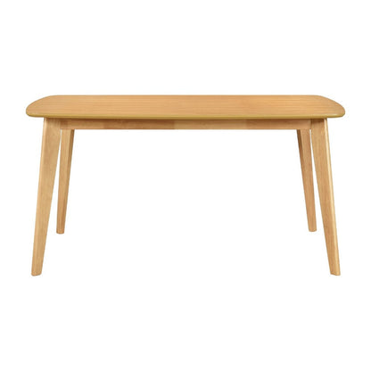 Benjara Jadie Dining Table, Tapered Legs, Natural Oak Wood Rectangular 60 Inch