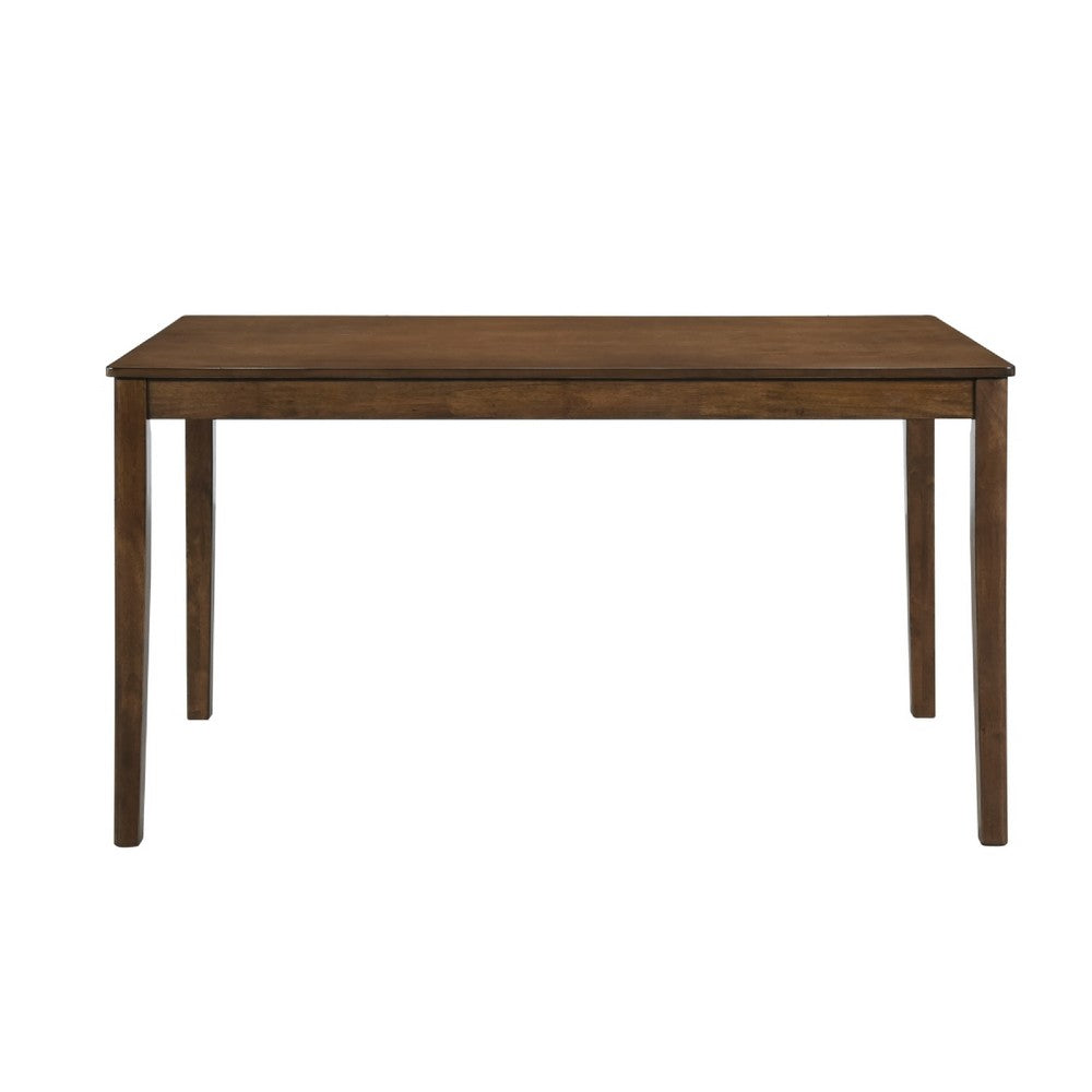 Benjara Katty Dining Table, Transitional Rectangular Chestnut Wood Top 56 Inch