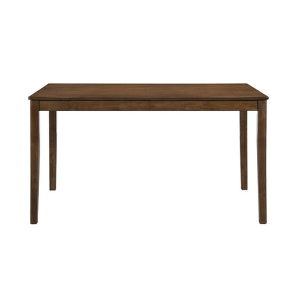 Benjara Katty Dining Table, Transitional Rectangular Chestnut Wood Top 56 Inch