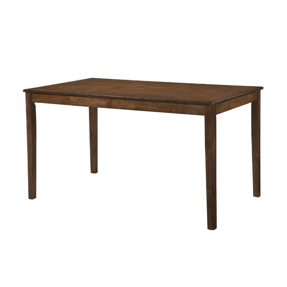 Benjara Katty Dining Table, Transitional Rectangular Chestnut Wood Top 56 Inch