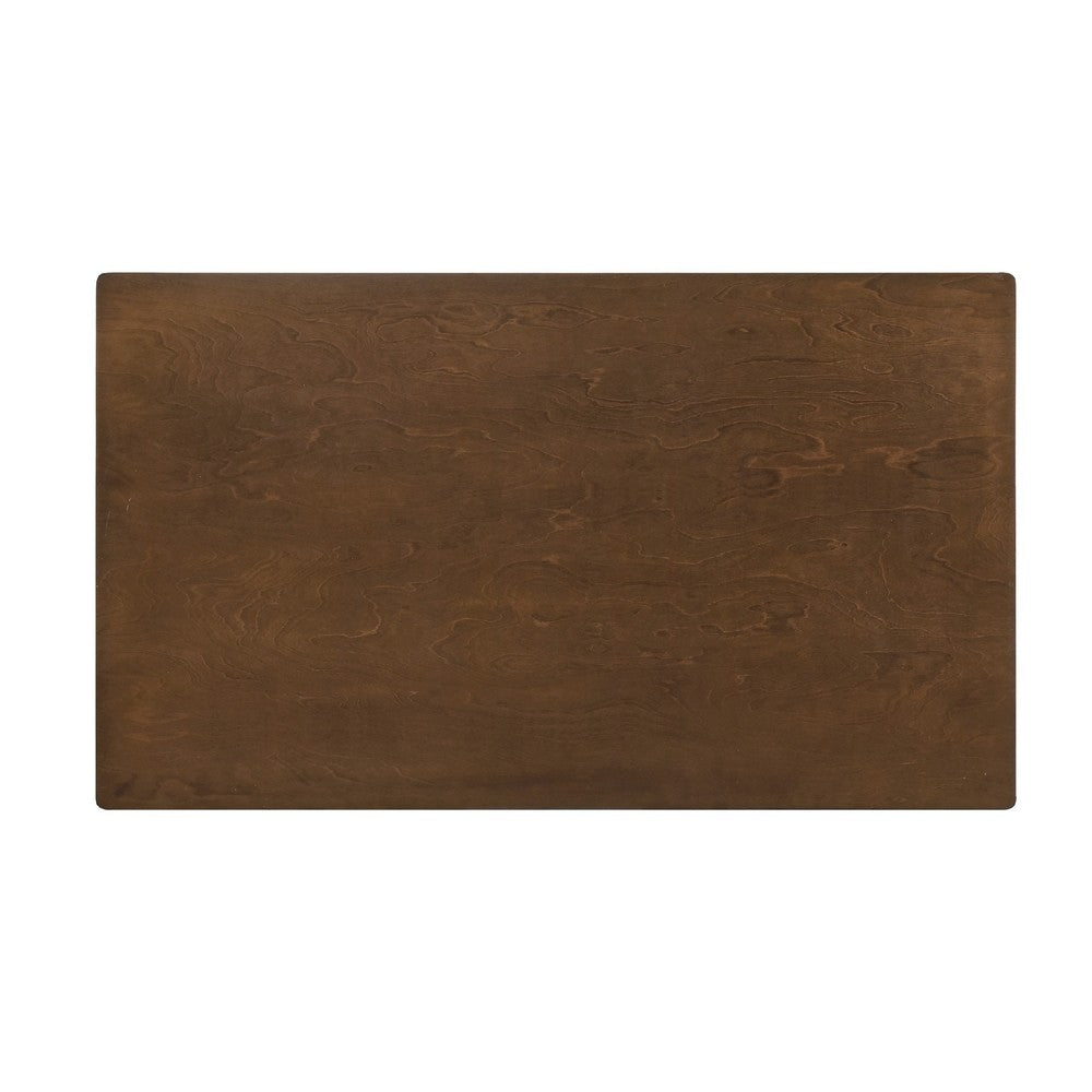 Benjara Katty Dining Table, Transitional Rectangular Chestnut Wood Top 56 Inch