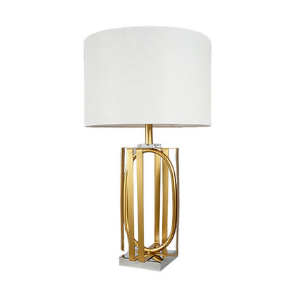Benjara Limy 2pc Table Lamp Set, White Shade, Gold And Chrome Base, 29 Inch