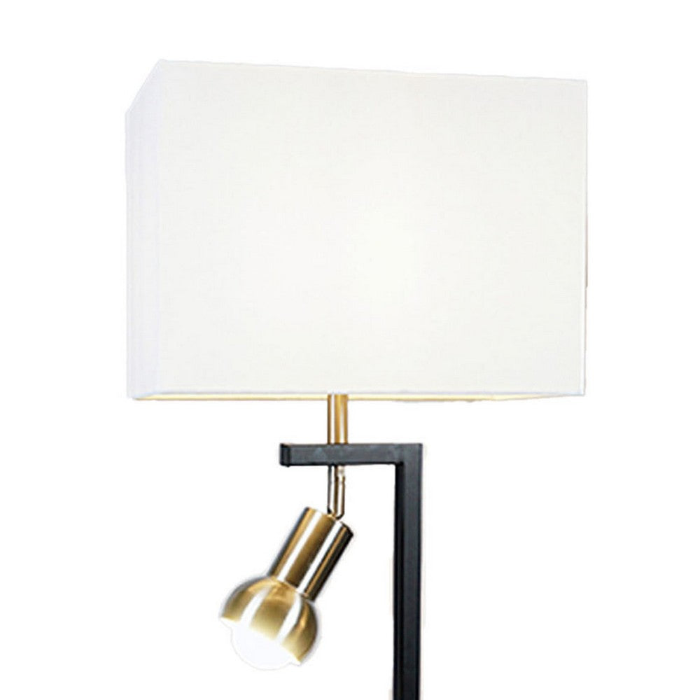 Benjara Limy 2pc Table Lamp Set, White Shade, Chrome And Black Frame, 29 Inch