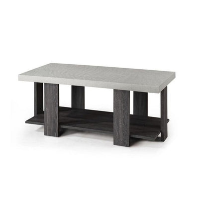 Benjara Birz 3pc Coffee And Side End Table Set, Beige Wood Top, Gray Base