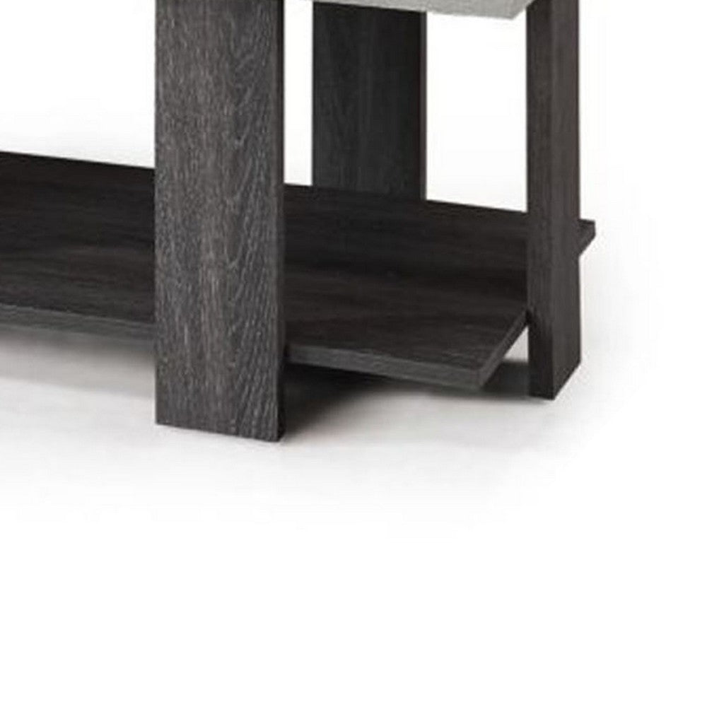 Benjara Birz 3pc Coffee And Side End Table Set, Beige Wood Top, Gray Base
