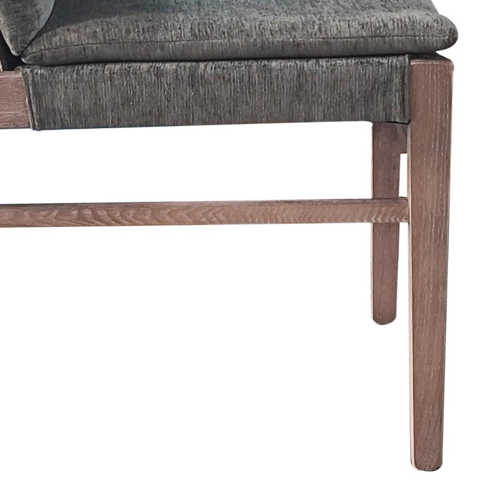 Benjara Lily Dining Chair Set of 2, Gray Seat And Back, Espresso Brown Ash Wood