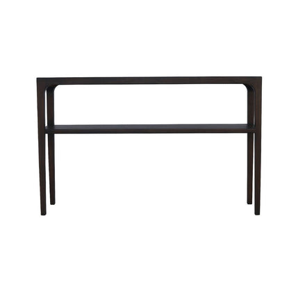 Benjara Geni Sofa Console Table, 48 Inch Top w Shelf, Parsons Style Java Gray