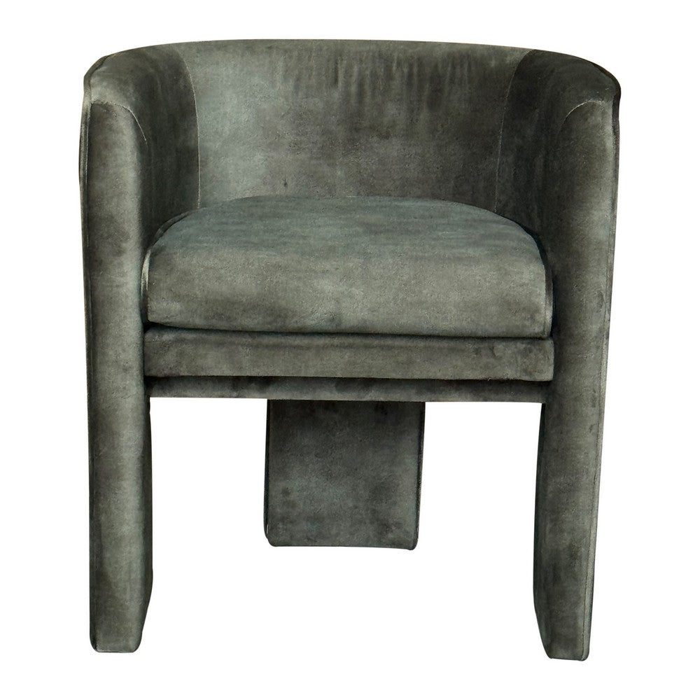 Benjara Gela Dining Chair, Three Legged Barrel Accent Sides, Rainforest Green