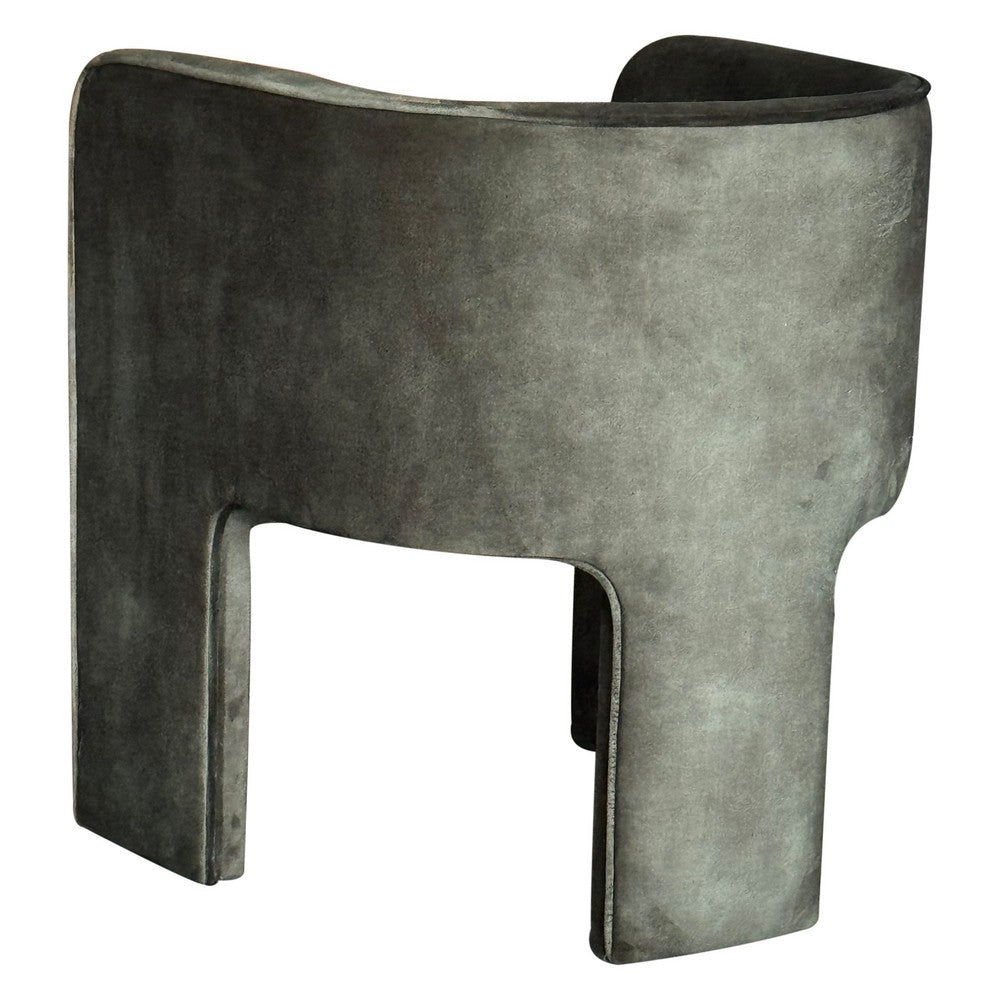 Benjara Gela Dining Chair, Three Legged Barrel Accent Sides, Rainforest Green
