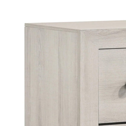 Benjara Cuzzy Tall Dresser Chest with 4 Drawers, Natural White Wood