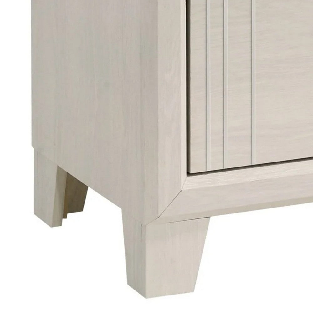 Benjara Charie Tall Dresser Chest with 4 Drawers, Tapered Feet, White Wood