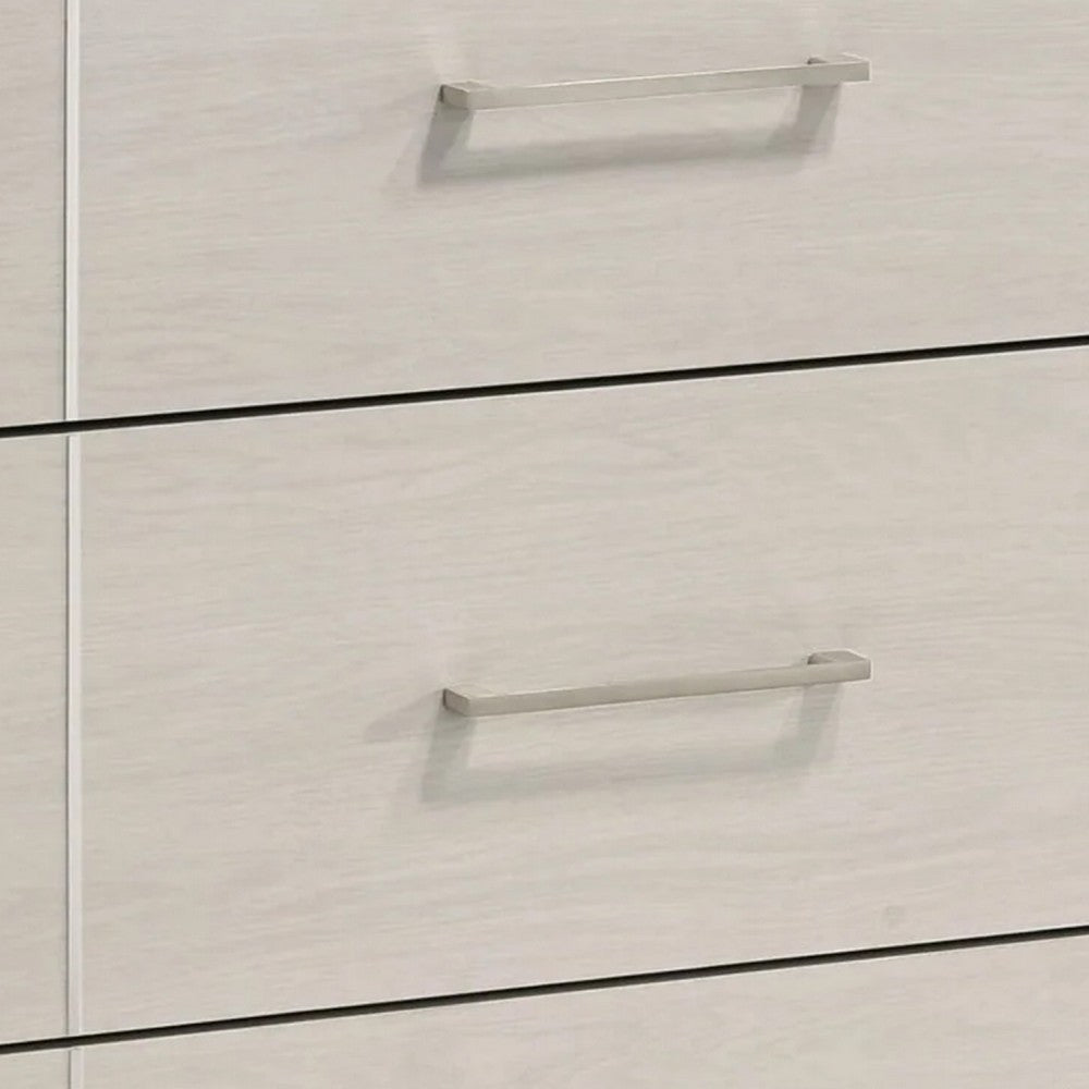 Benjara Charie Tall Dresser Chest with 4 Drawers, Tapered Feet, White Wood