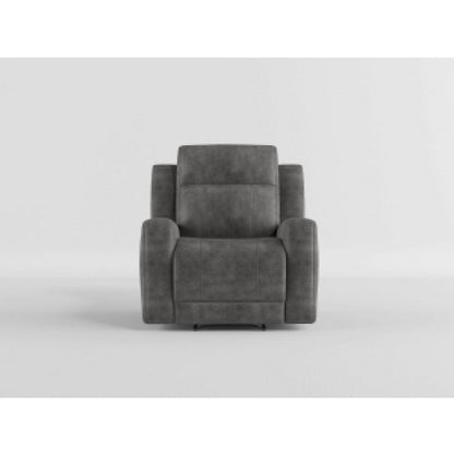 Benjara Tesy Manual Reclining Chair, Dark Gray Brown Microfiber, Foam Cushions